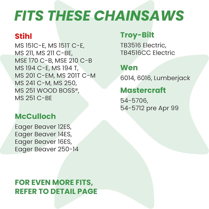 Byane Carbide Chainsaw Chain 16 Inch, 3/8" LP Pitch, 050" Gauge, 55 Drive Links, Gifts for Men, Father's Day Gifts for Dad, Fits STIHL 021, MS 210, MS 211 and More- S55 (1 Chain). - Image 4